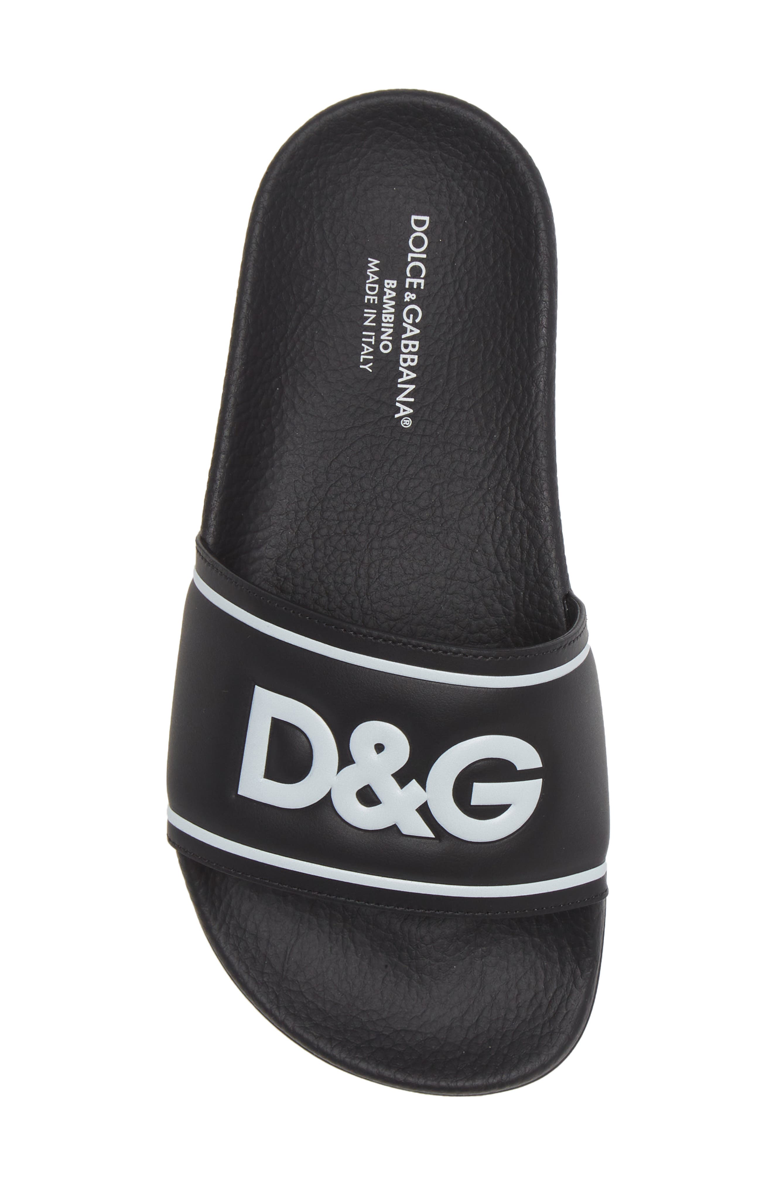 Dolce&Gabbana Logo Slide Sandal, Alternate, color, 