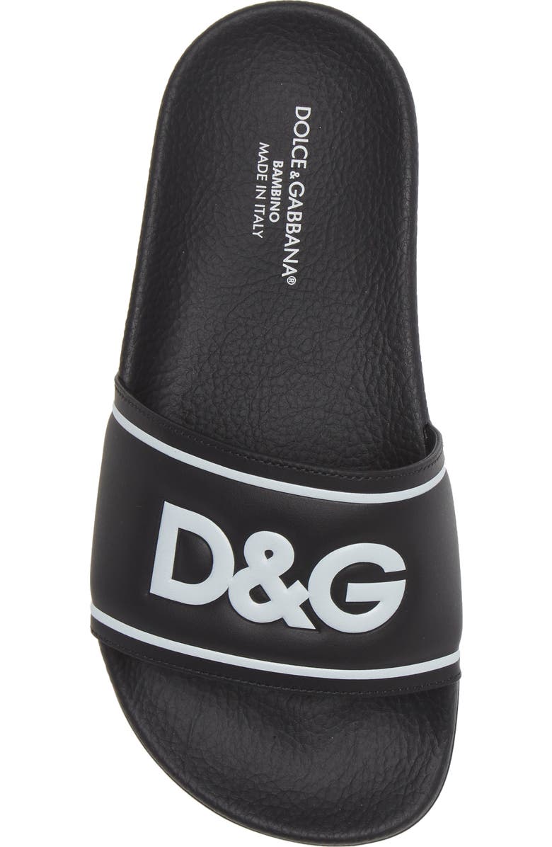 Dolce&Gabbana Logo Slide Sandal, Alternate, color,