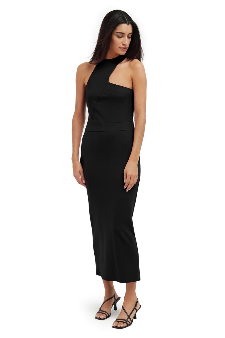 Sonata Ponte Knit Midi Cocktail Dress, Alternate, color, BLACK