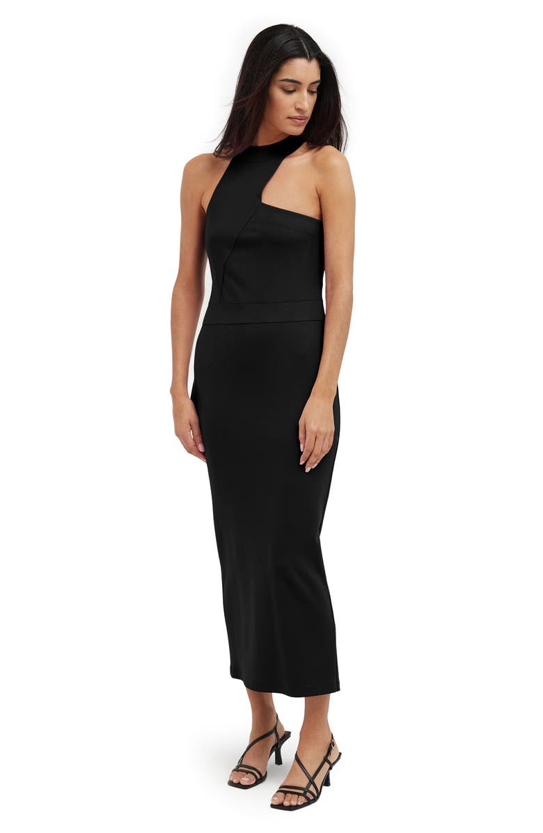 Marcella Sonata Ponte Knit Midi Cocktail Dress, Alternate, color, Black