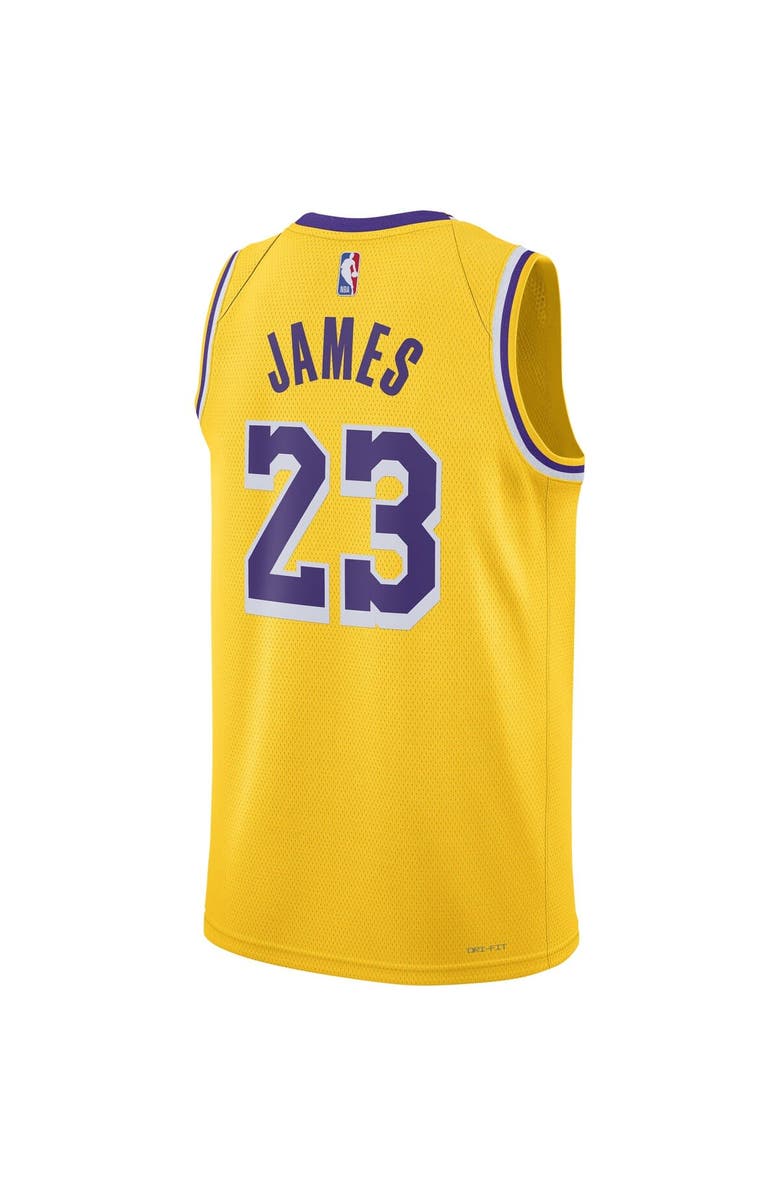 Nike Unisex Nike LeBron James Gold Los Angeles Lakers Swingman Jersey - Icon Edition, Alternate, color, Gold