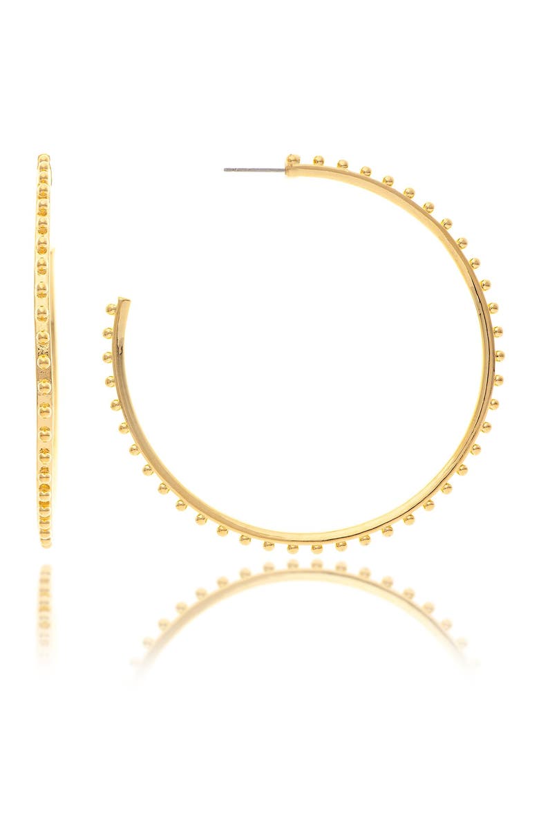 RIVKA FRIEDMAN 18K Gold Clad Beaded 3/4 Hoop Earrings, Main, color,