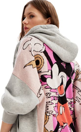 Desigual x Disney Mickey Mouse Cotton Graphic Zip-Up Sweater
