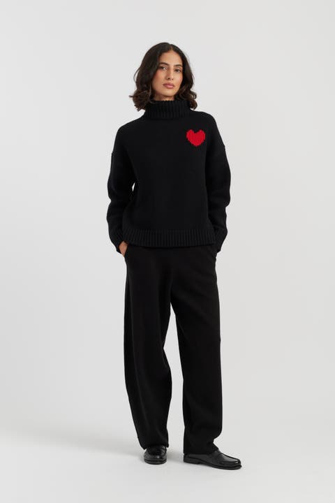 Merino Heart Rollneck Sweater