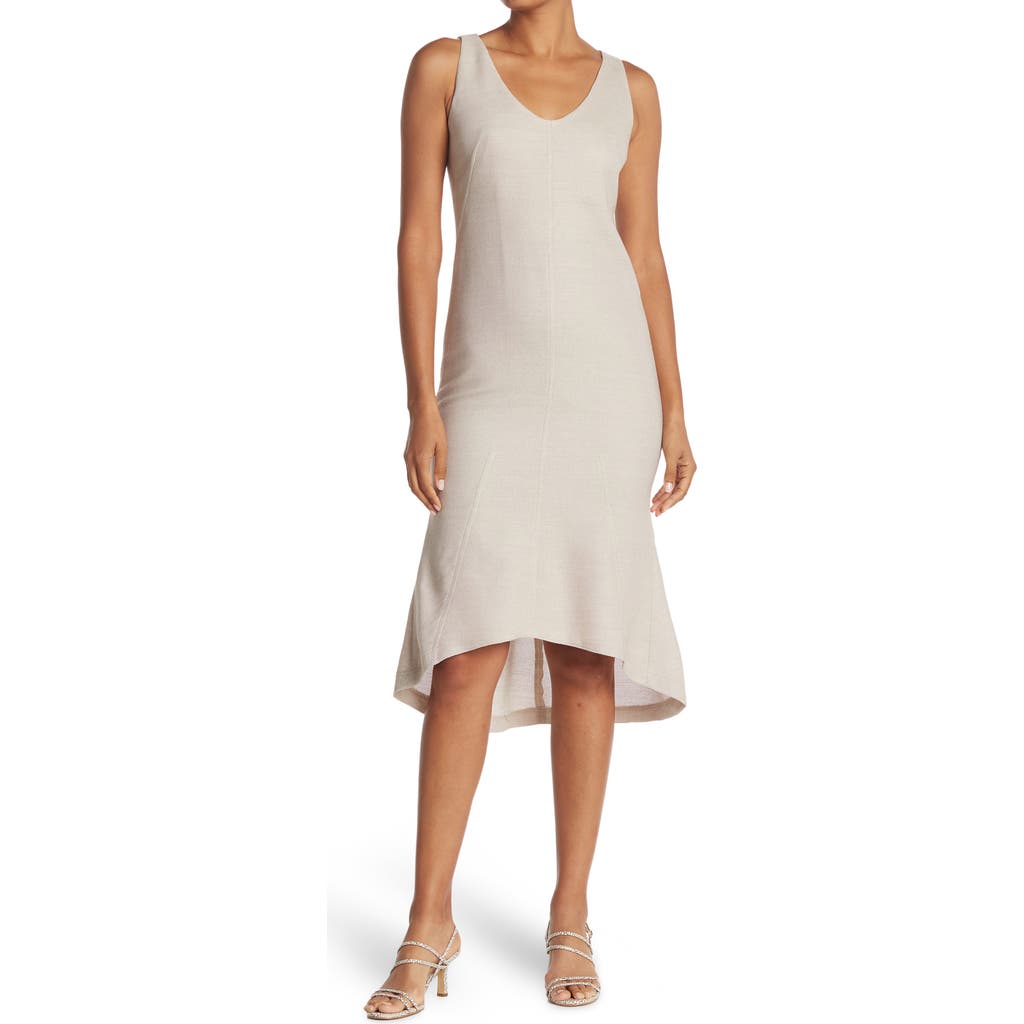 Akris V-neck Asymmetrical Hem Sleeveless Dress