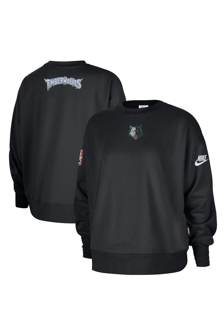 Women's Nike Black Minnesota Timberwolves Classic Edition Hardwood Classics Premium Phoenix Fleece Sweatshirt, Main, color, Black