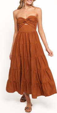 Petal & Pup Sitara Tiered Strapless Maxi Dress