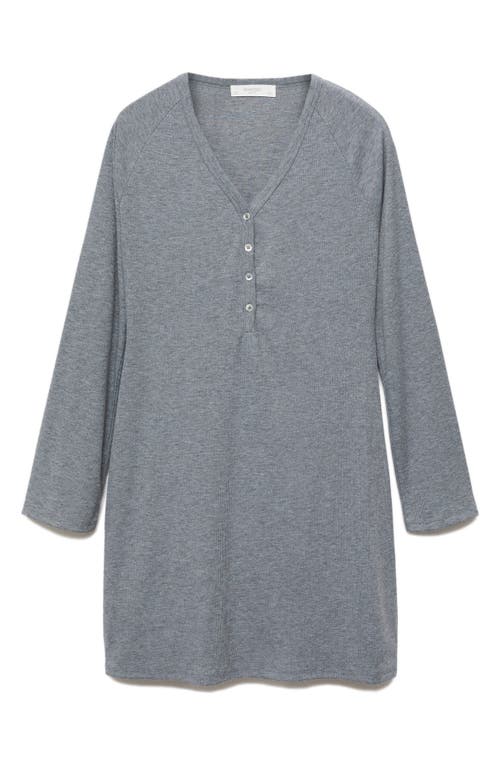 Mango Rib Knit Nightgown In Gray
