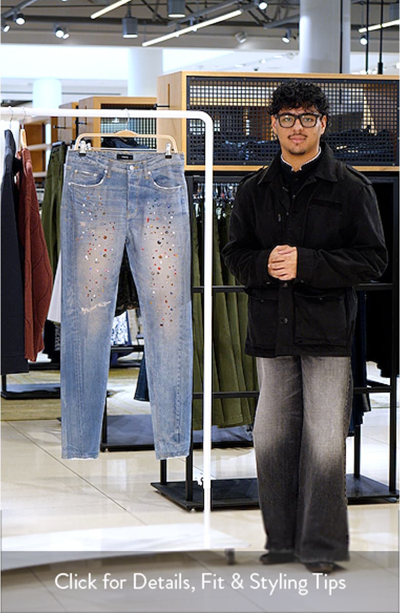 Jewel Embellished Skinny Fit Stretch Jeans, sales video thumbnail