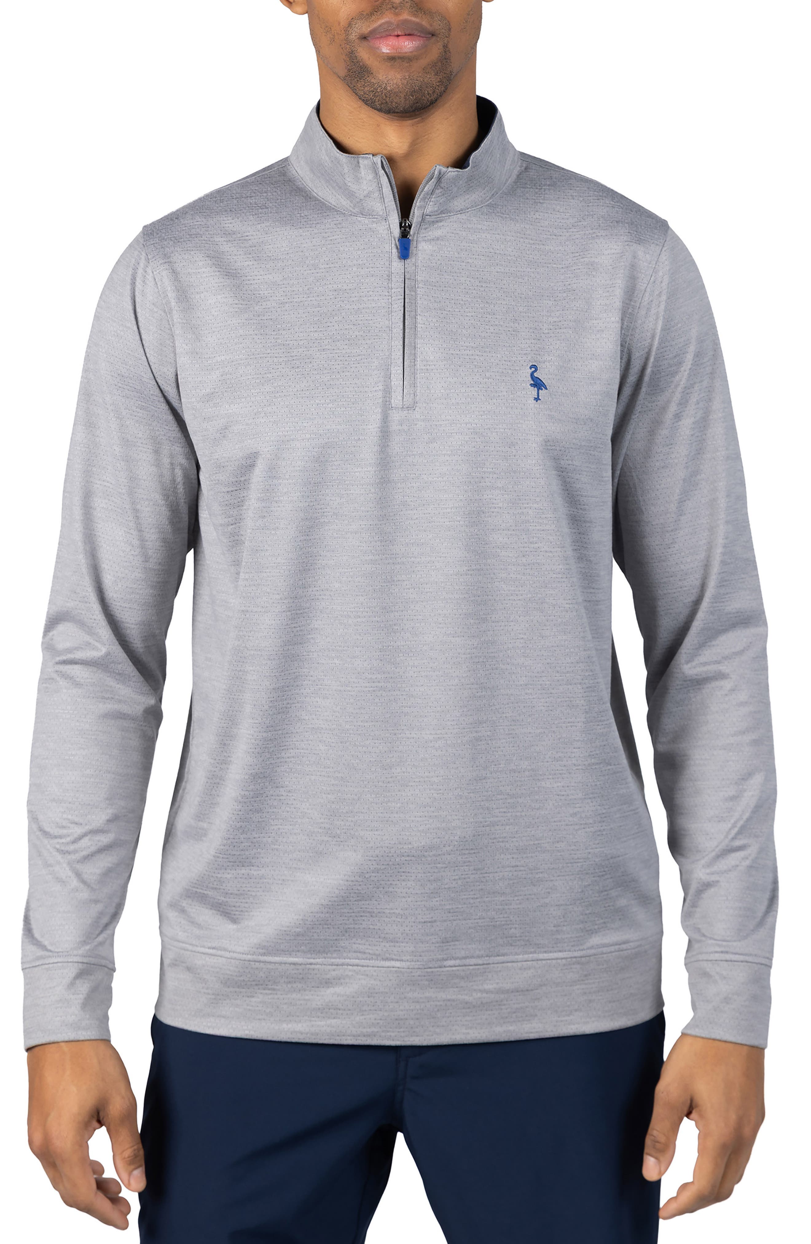 TailorByrd Mélange Mesh Performance Quarter Zip Pullover