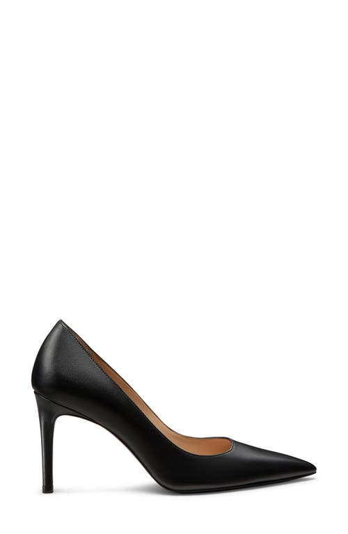 Stuart Weitzman Stuart Power 85 Leather Pumps In Black