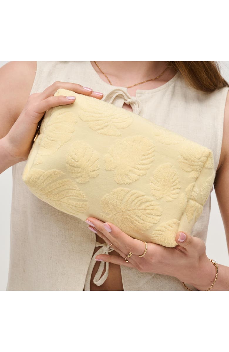 URBAN EXPRESSIONS HANDBAGS Palm Breeze Cosmetic & Travel Organizer Pouch, Alternate, color, Yellow