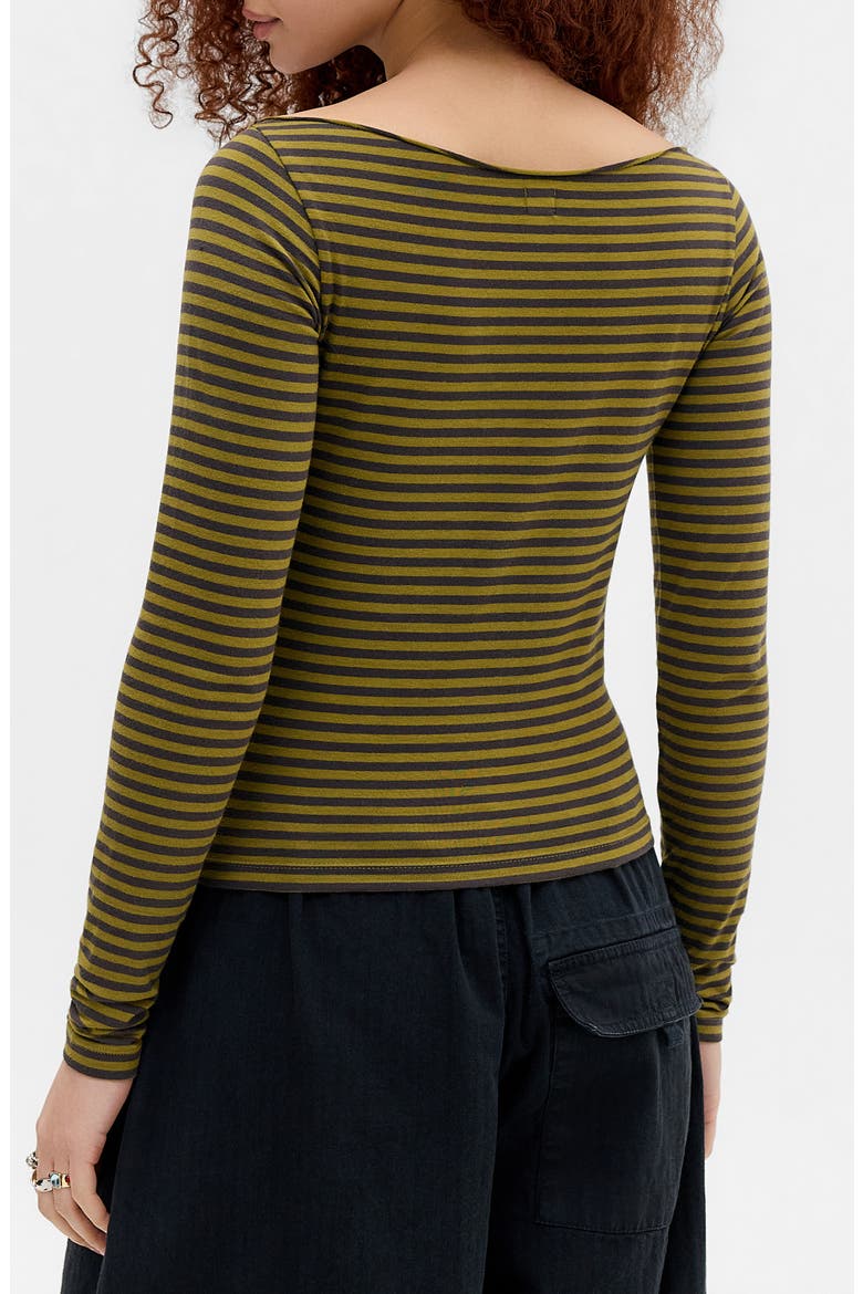 Slash Striped Graphic Long Sleeve Top, Alternate, color, GREEN STRIPE