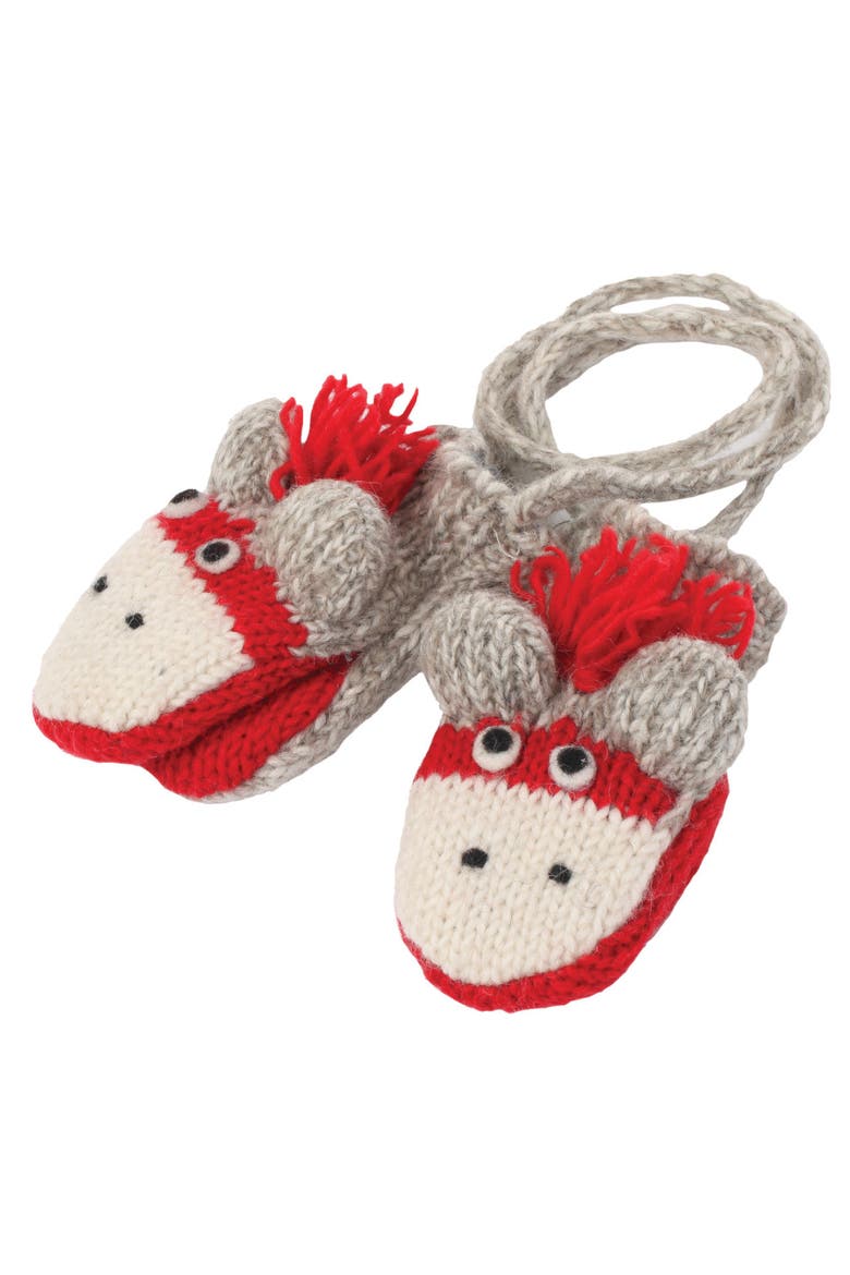 Cute Monkey Mittens-Grey, Main, color, Grey