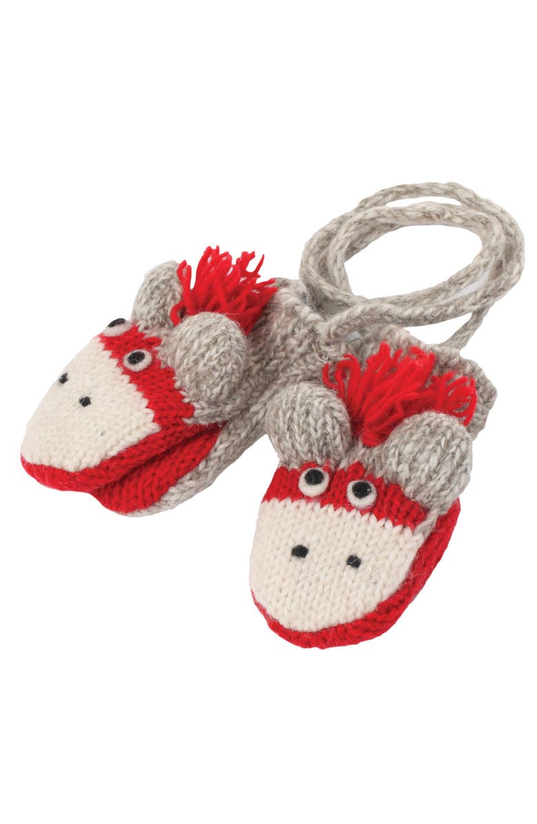 Nirvanna Designs Cute Monkey Mittens-Grey, Main, color, Grey
