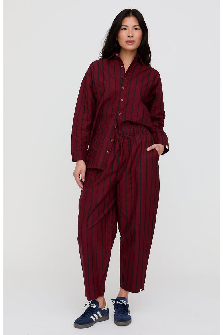 Organic Cotton Kate Barrel Leg Trousers, Alternate, color, Red
