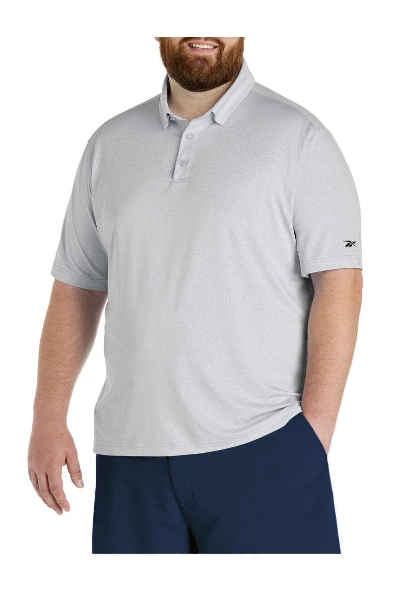 Big & Tall Jacquard Tonal Polo Shirt, Main, color, GREY