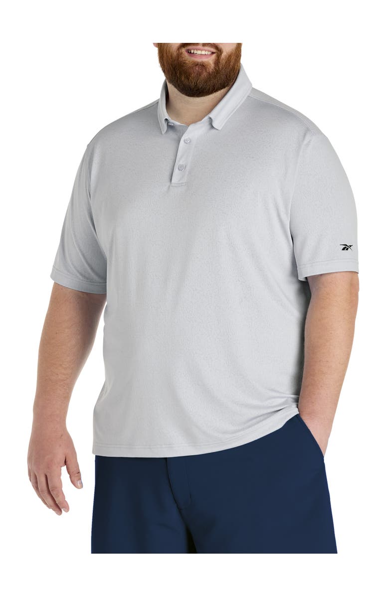 Reebok Big & Tall Jacquard Tonal Polo Shirt, Main, color, Grey