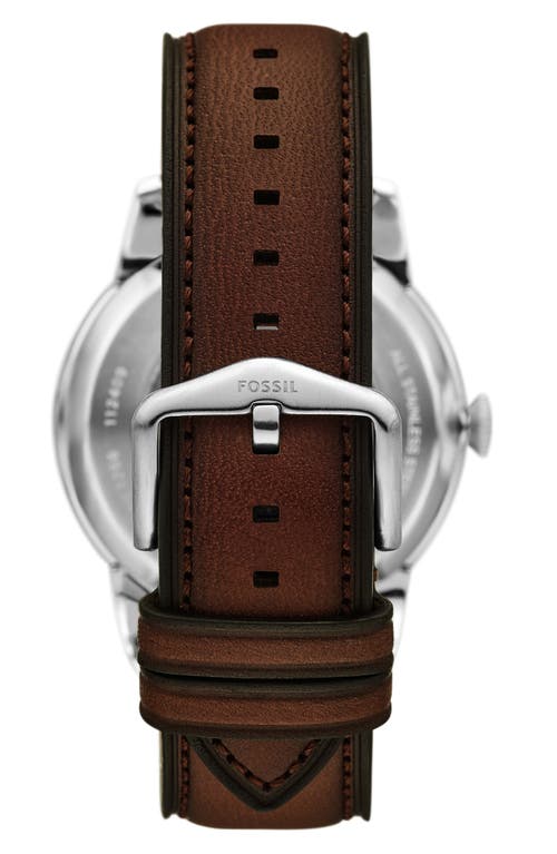 Fossil Townsman Automatic Leather Strap Watch, 44mm In Brown