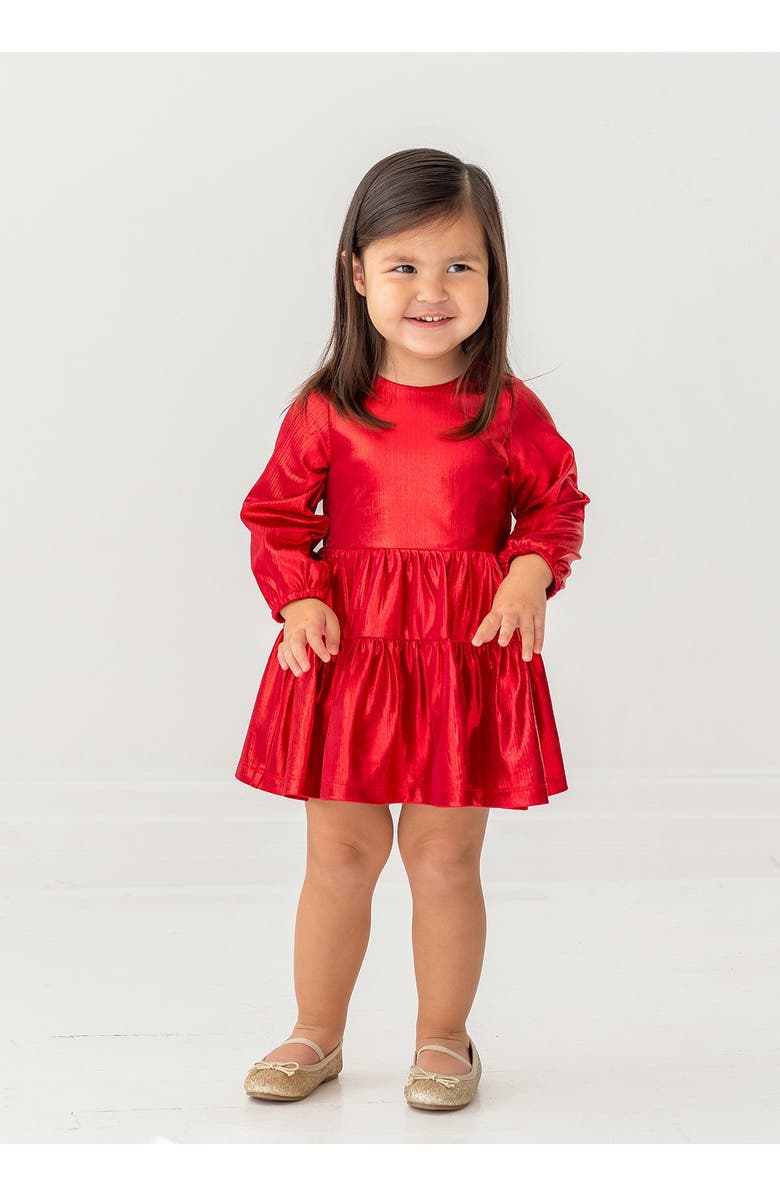 Isobella 
Chloe Ruby Red Teired Dress, Alternate, color, Red