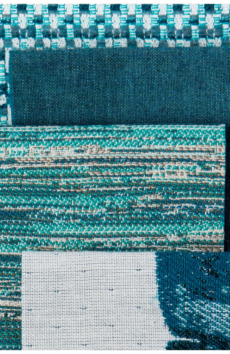 Elaine Smith Leaf Lagoon Indoor & Outdoor Woven Accent Pillow, Alternate, color, Lagoon