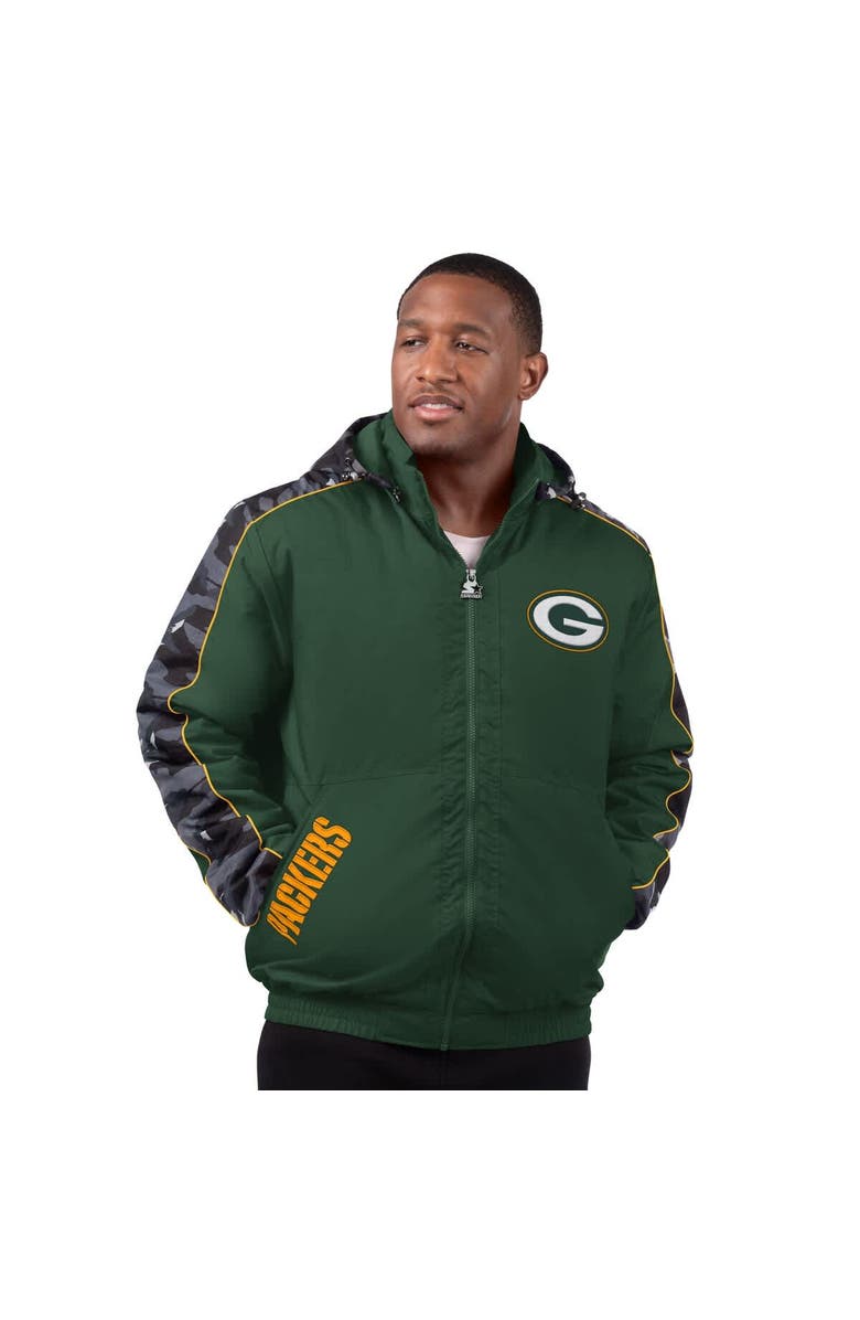 STARTER Men's Starter  Green Green Bay Packers Thursday Night Gridiron Full-Zip Jacket, Main, color, Green