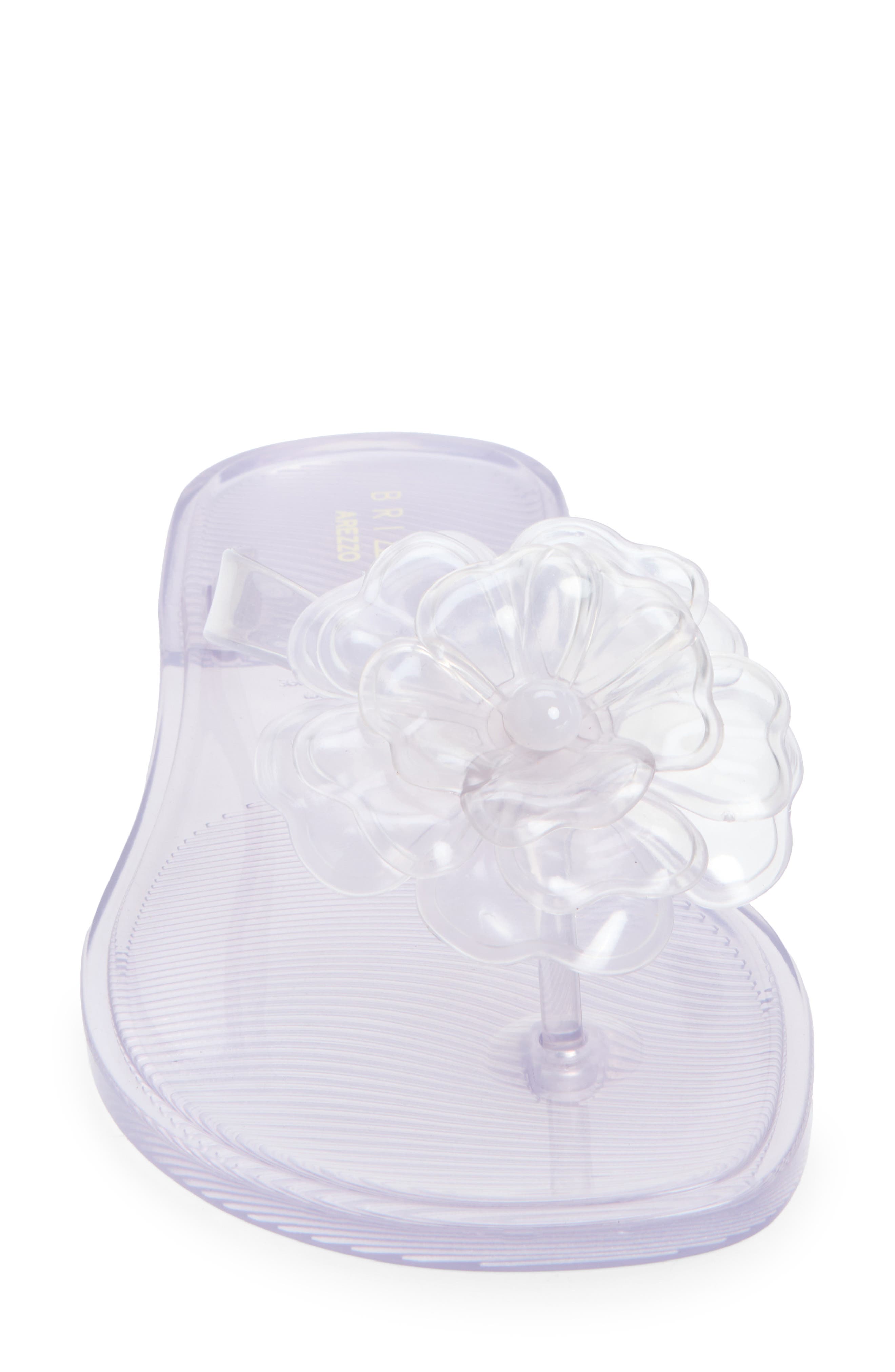 Jelly Flower Flip Flop, Alternate, color, CRISTAL