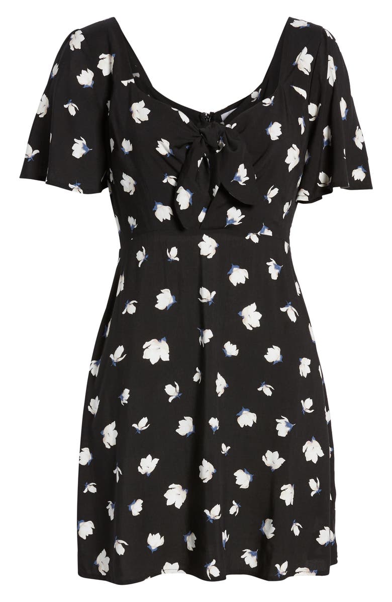 All in Favor Tie Front Minidress, Alternate, color, 