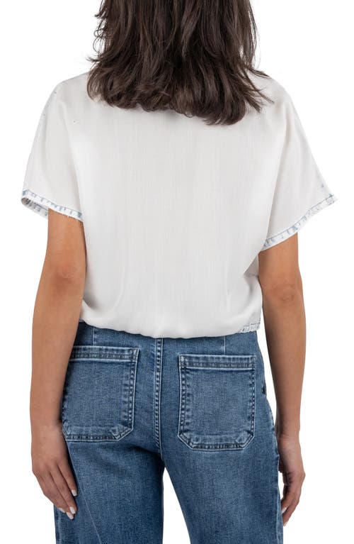 KUT FROM THE KLOTH KUT FROM THE KLOTH HOSANNA TWIST HEM CHAMBRAY BUTTON-UP SHIRT
