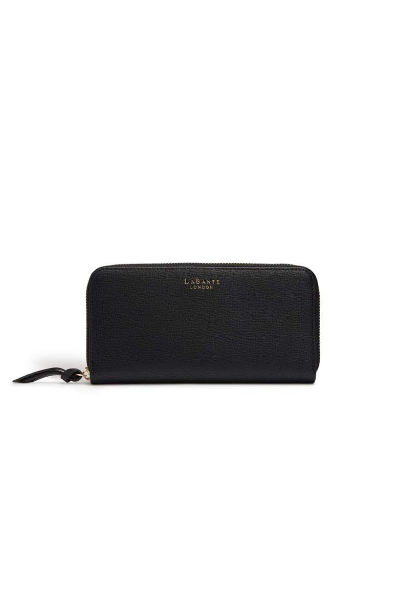 LaBante London Serene Vegan Zip Around Wallet, Main, color, Black