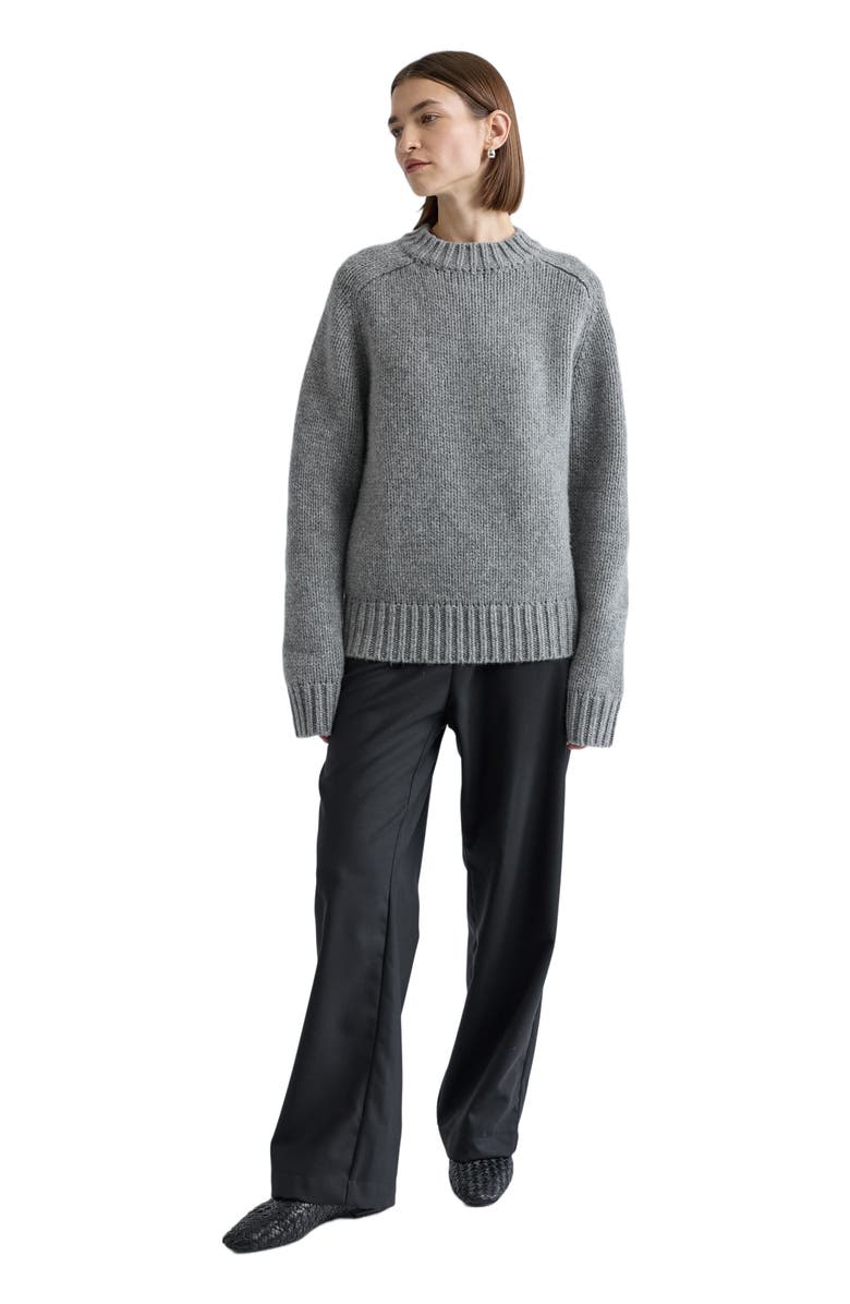 Almina Concept Knit Wool Crewneck Sweater, Main, color, Grey