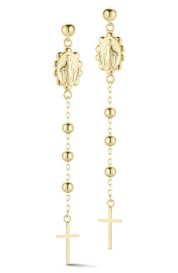 Chloe & Madison Chloe And Madison Rosary Chain Drop Earrings In Gold