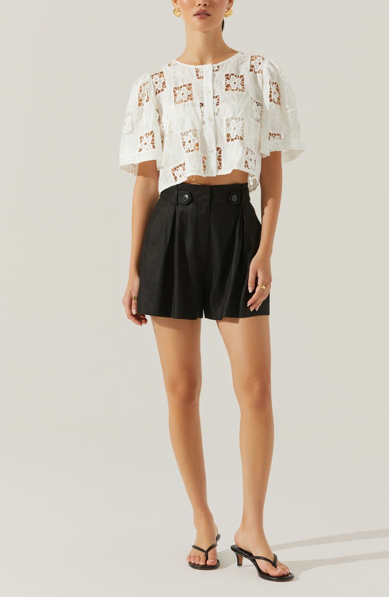 ASTR the Label Ollie Linen Blend Shorts, Alternate, color, Black