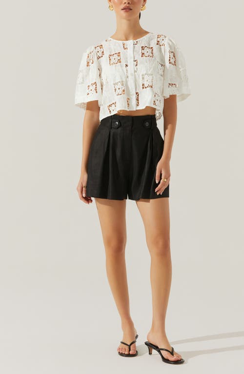 Astr The Label Ollie Linen Blend Shorts In Black