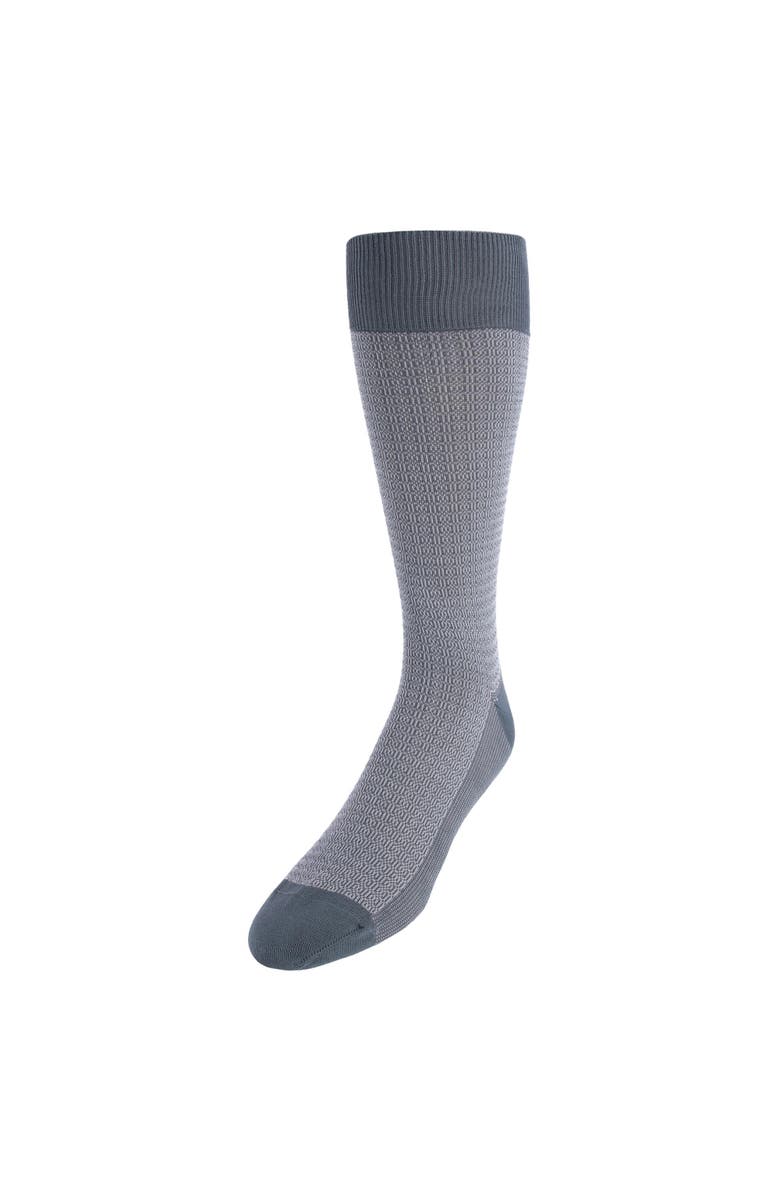Trafalgar Bernard Chain Link Mercerized Cotton Mid-Calf Socks, Main, color, Charcoal