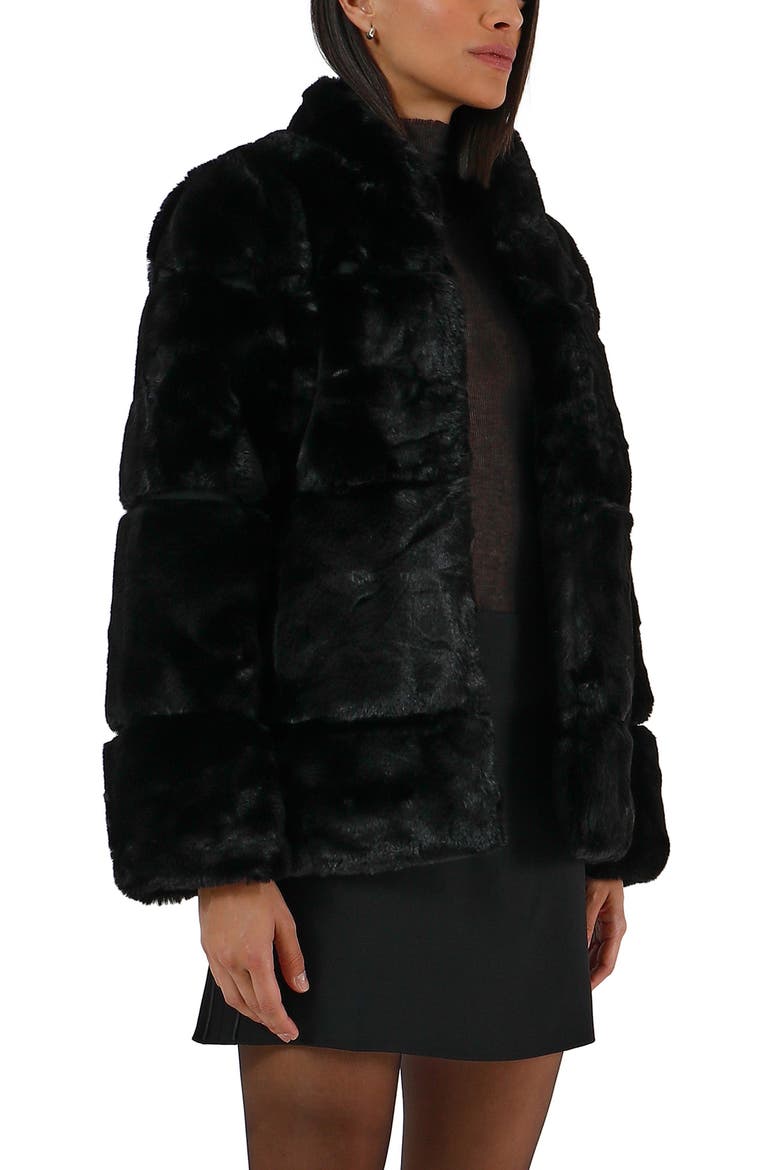 Skylar Recycled Faux Fur Jacket, Alternate, color, NOIR