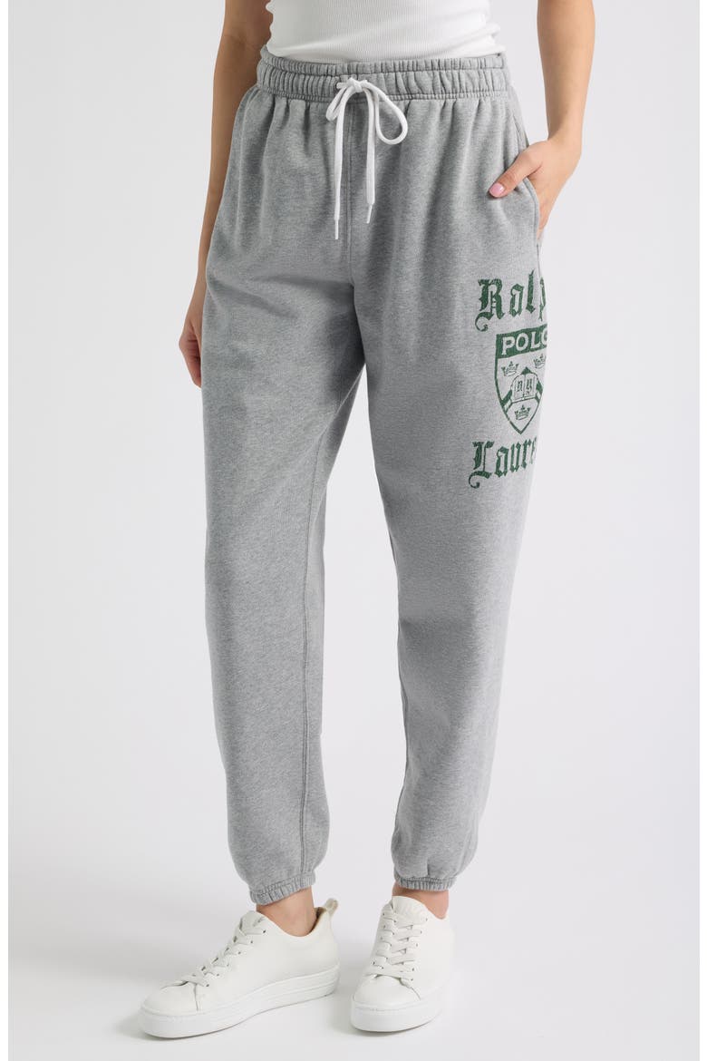 Graphic Fleece Joggers, Main, color, LEAGUE HEATHER
