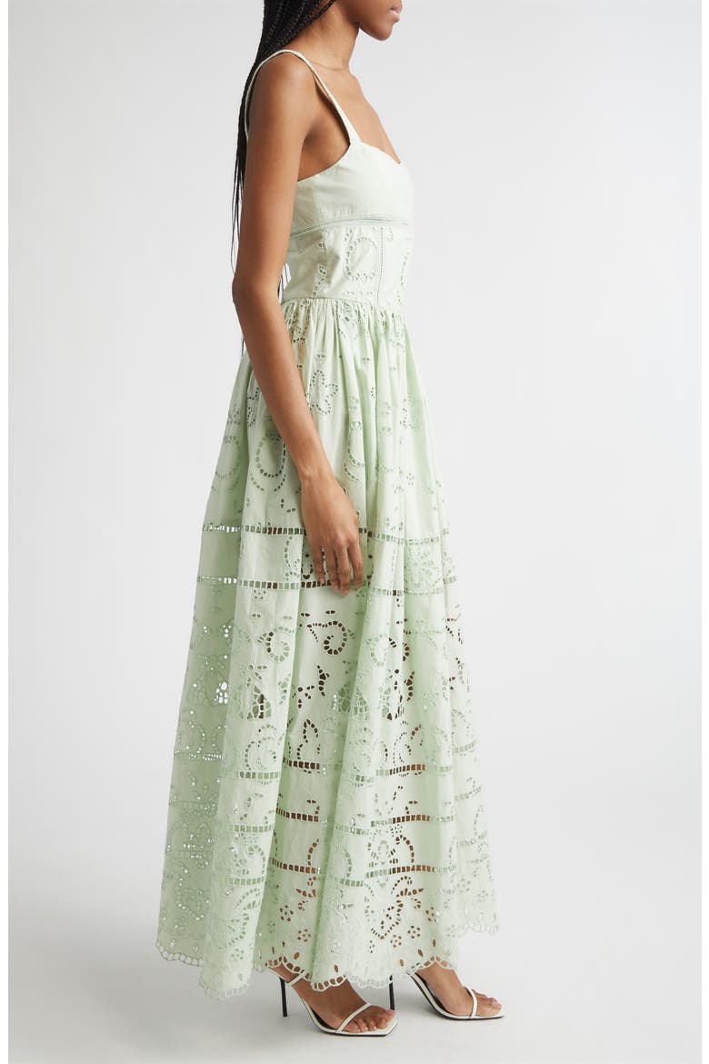 Anya Embroidered Cotton Maxi Dress, Alternate, color, LIGHT SAGE