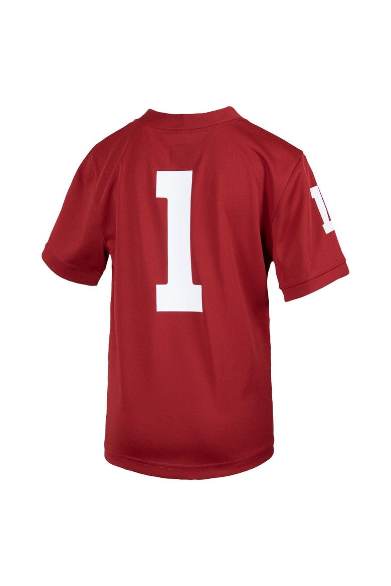 Youth Jordan Brand #1 Crimson Oklahoma Sooners 1st Armored Division Old Ironsides Untouchable Football Jersey, Alternate, color, Crimson