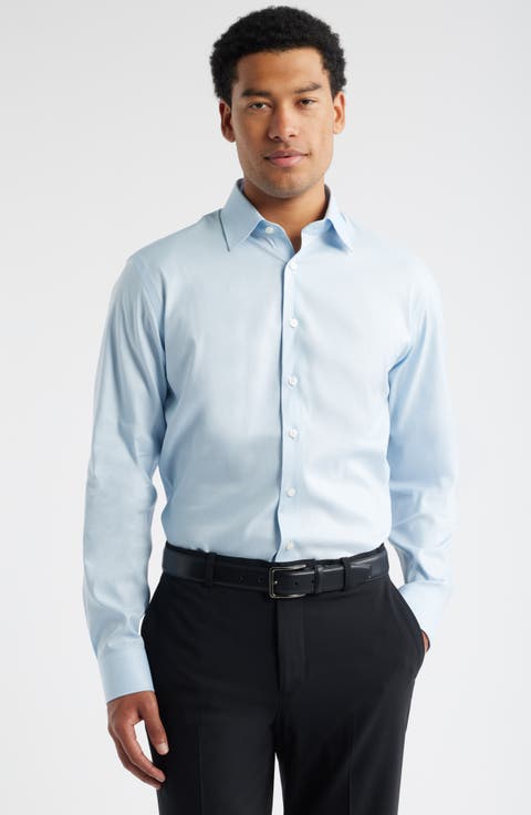 Trim Fit Solid Premium Performance Dress Shirt (Regular, Big & Tall)