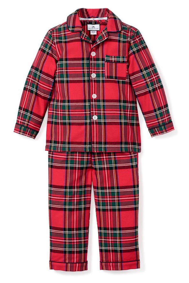 Kids' Imperial Tartan Plaid Flannel Two Piece Pajamas, Main, color, RED