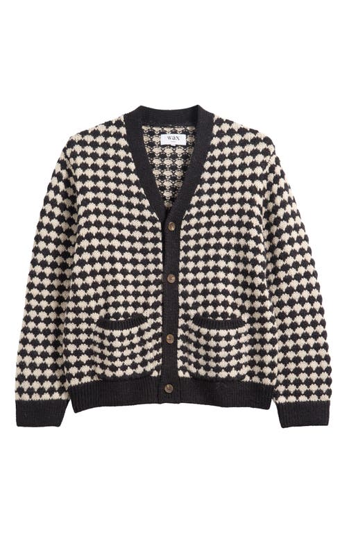 Wax London Walker Bubble Knit Wool Blend Cardigan In White