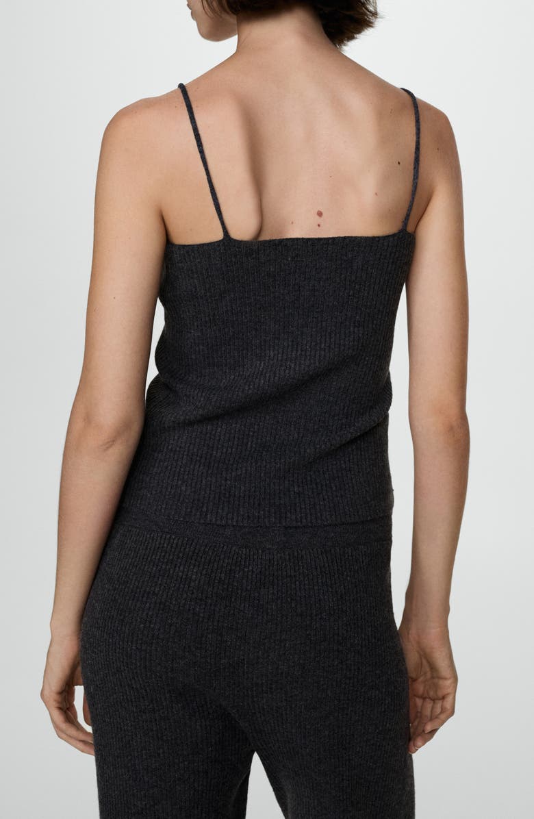 MANGO Rib Sweater Tank, Alternate, color, Charcoal