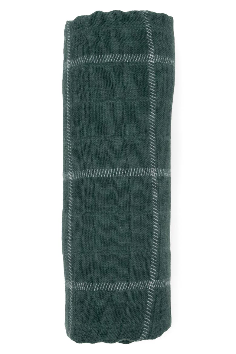 Cotton Muslin Swaddle Blanket, Main, color, EVERGREEN PLAID