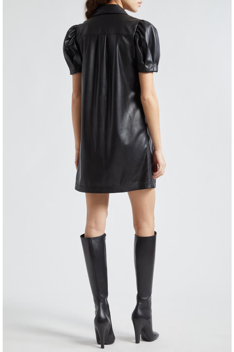 Jem Faux Leather Shirtdress, Alternate, color, BLACK