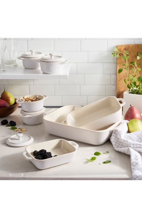 Staub 4-piece Mini Round Cocotte Set In White