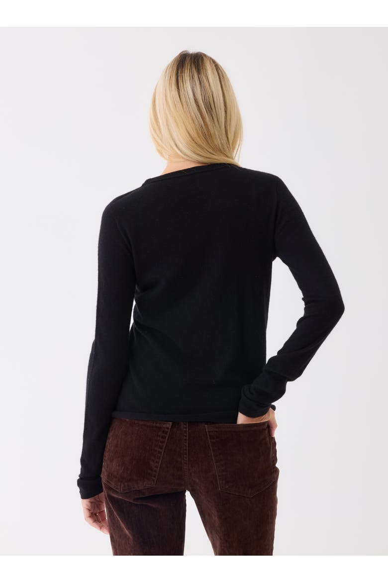 100% Machine Washable Cashmere Long Sleeve Crewneck T-Shirt, Alternate, color, NOIR