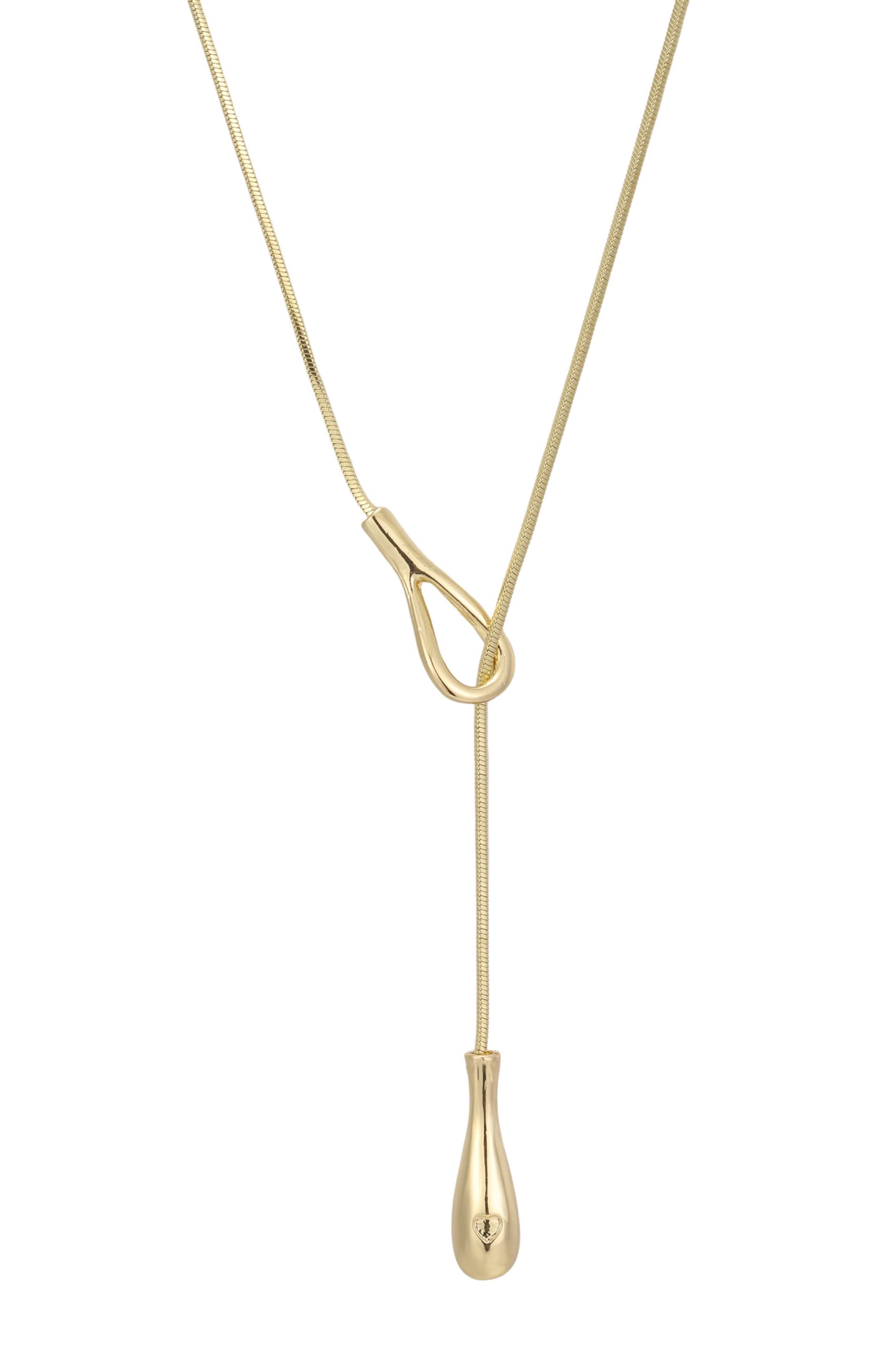 Pear Drop Lariat Necklace