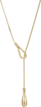 Adornia Pear Drop Lariat Necklace