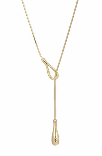Pear Drop Lariat Necklace